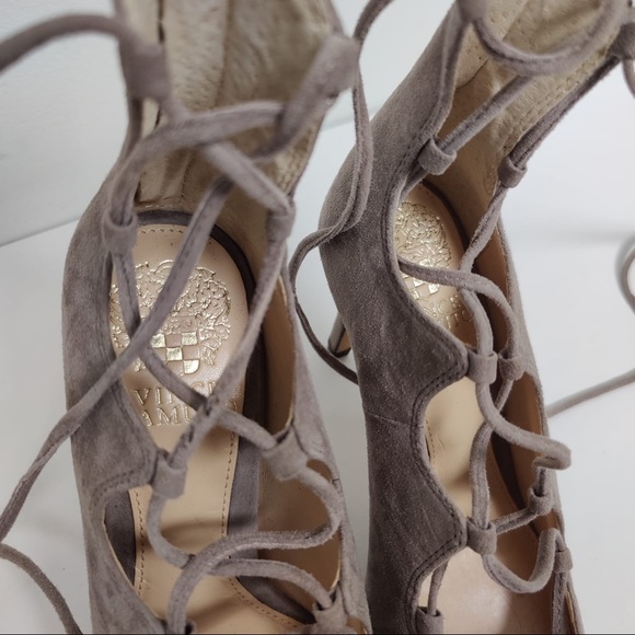 NWT: Vince Camuto Beige Suede Lace Up Pumps - Picture 4 of 10